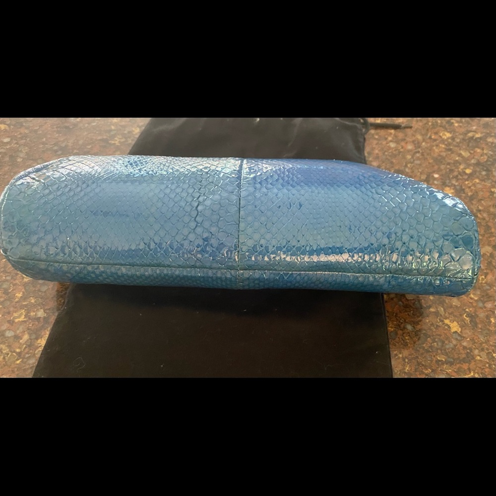 Authentic Chanel Blue Glazed Python Timeless Clutch - Picture 4 of 9